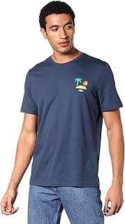 تيشرت كاجوال مطبوع بتصميم حديث للصيف للرجال من ريفين، لون ازرق كحلي غامق