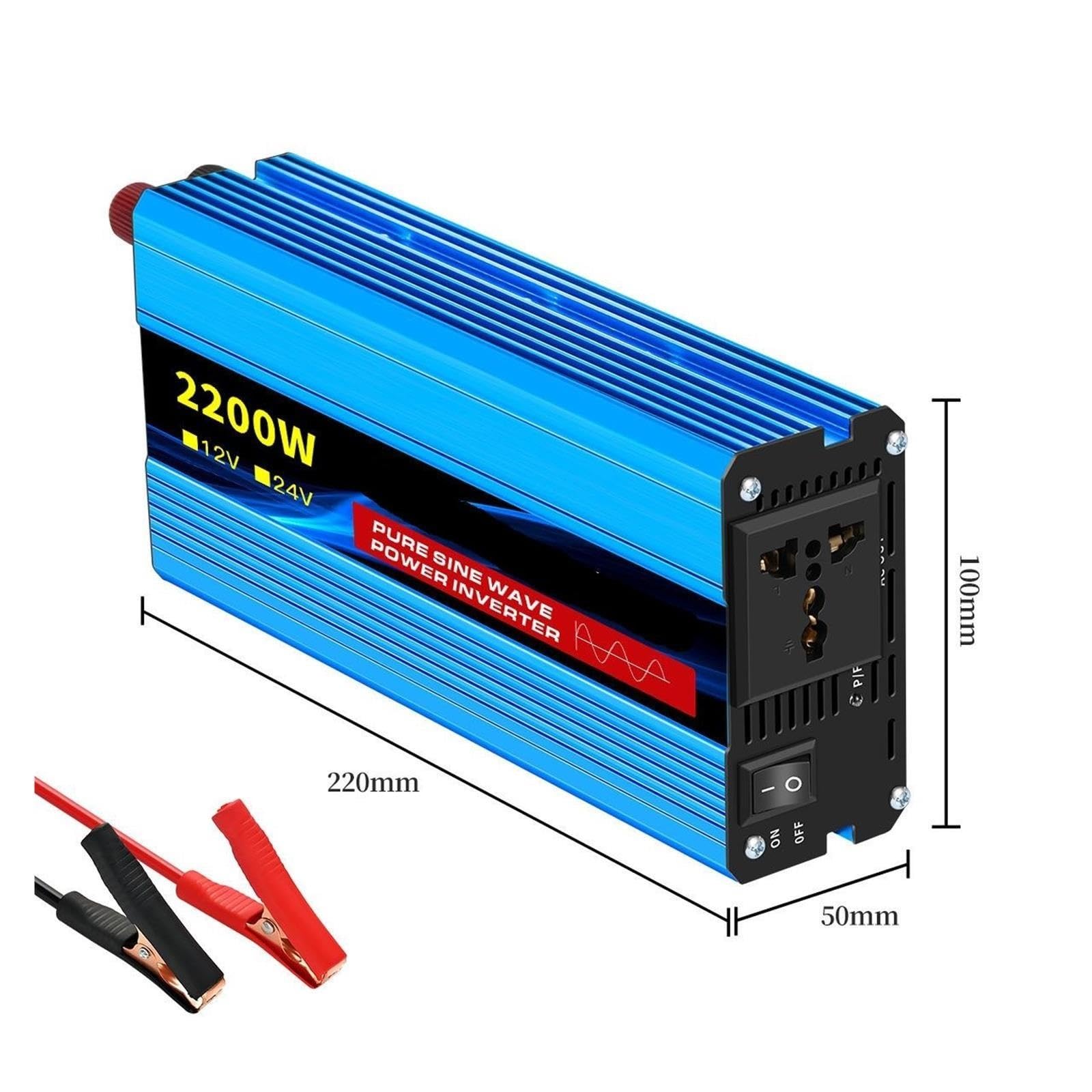 Falownik, Falownik sinusoidalny o mocy 1100 W / 2200, konwerter 12 V–24 V DC na AC do użytku samochodowego i domowego(12V 1100W/2200W)
