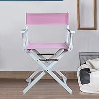 Vista 2 de Silla de Director de 18" Marco Blanco Lona Rosa