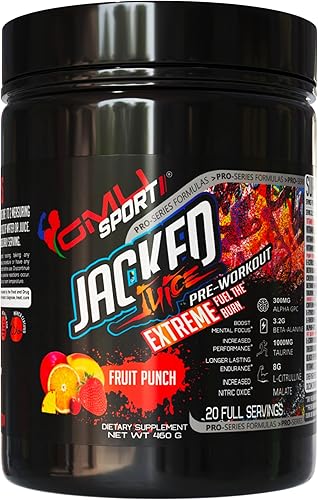 Jacked Juice Extreme - 40 porciones de una fórmula basada en la ciencia que impulsa las bombas, extiende la resistencia, enfoquecitrulina, beta