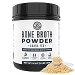 16oz Bone Broth Protein Powder From Grass Fed Beef - Unflavored, Single Ingredient - Rich in Collagen, Glucosamine, Gelatin, Paleo Protein Powder, Gut-Friendly, Non-GMO Ingredients, Dairy-Free Protein