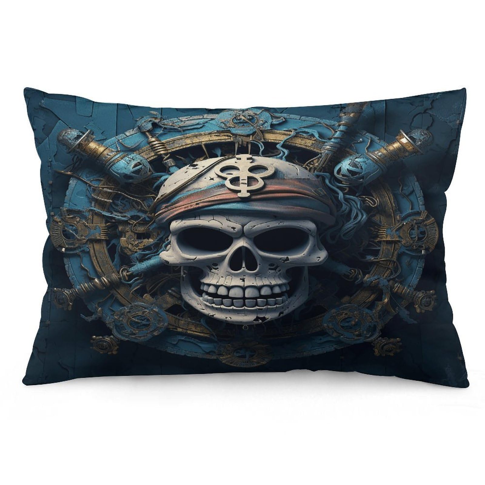Wsoihfec Style Skeleton Pirate Throw Pillow Covers Decorative, Pillow Cases Soft Plush, Modern Farmhouse Boho Cushion Cover For Bed Couch Sofa Living Room Spring Decor12 X20