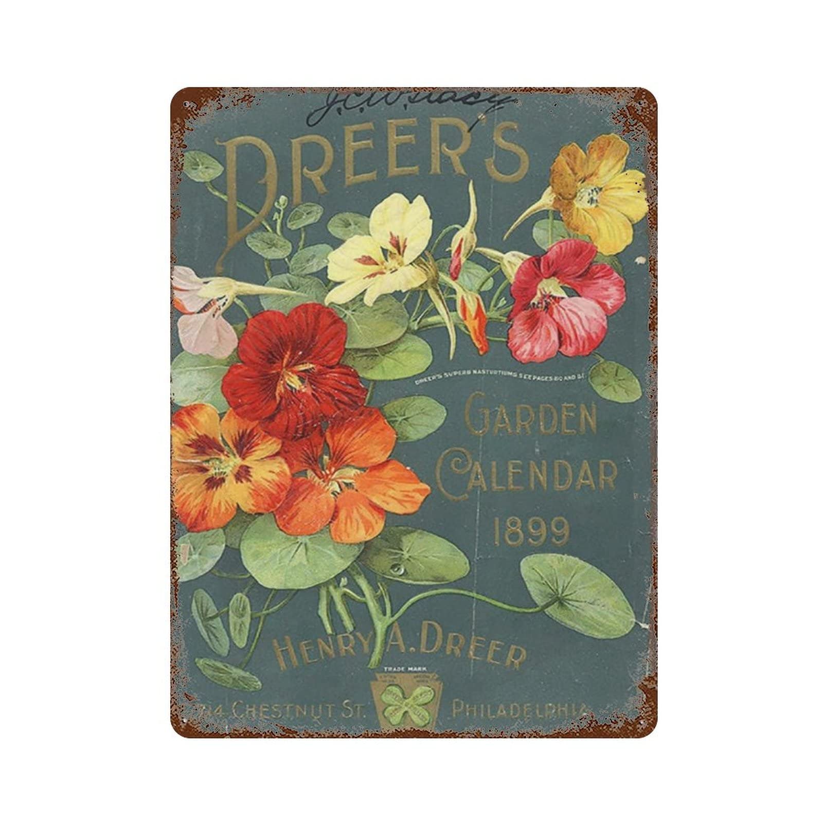AOOEDM Vintage Flowers Vintage Metal Sign Tin Sign for Home Bar Pub Kitchen Man Cave Tin Sign Wall Decor Poster Wall Plaque