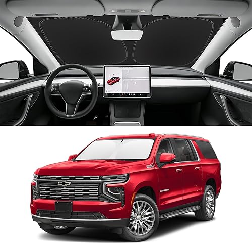 Miniatura 26 de Parasol de parabrisas de ajuste personalizado para Nissan Titan 2017-2024, bloquea los rayos UV y el calor, parasol de ventana delantera, fácil