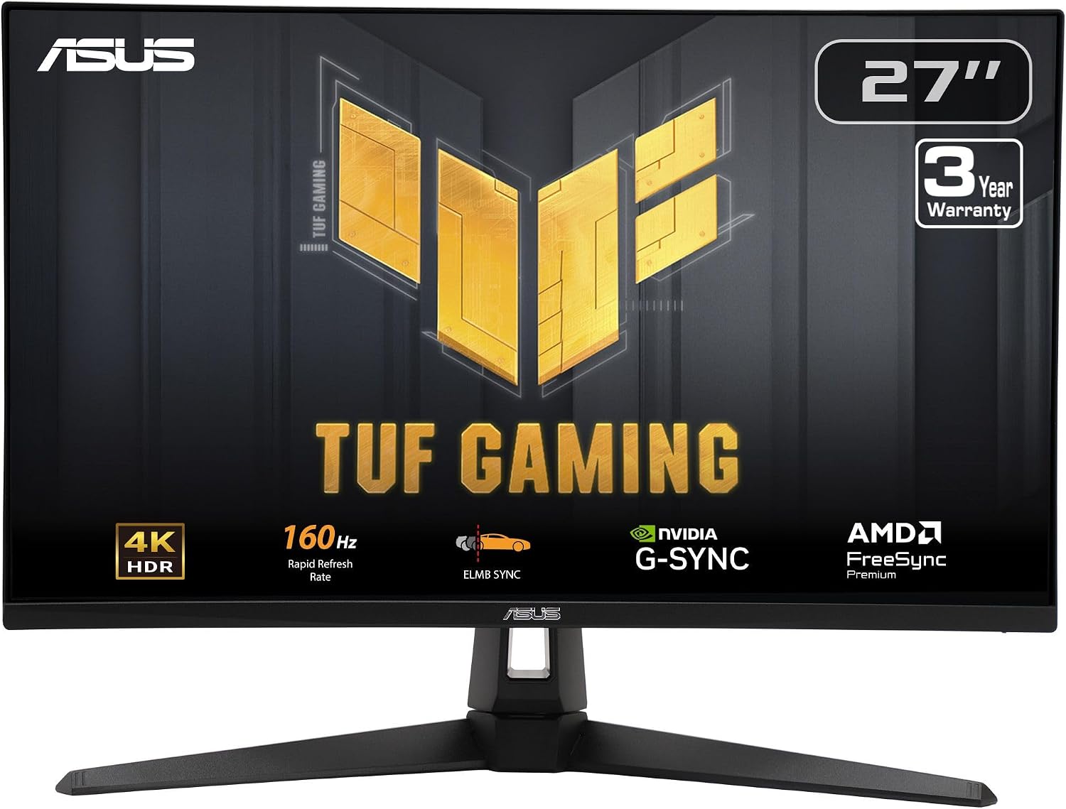 TUF Gaming VG27UQ1A 27 Inch 4K 160Hz G-SYNC Gaming Monitor | ELMB Sync, 1ms, 95% DCI-P3, FreeSync Premium, DisplayWidget Center, for PS5 and Xbox