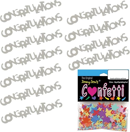 Miniatura 3 de Confeti Palabra Felicitaciones Plata - Paquete al por menor #7837 QS0