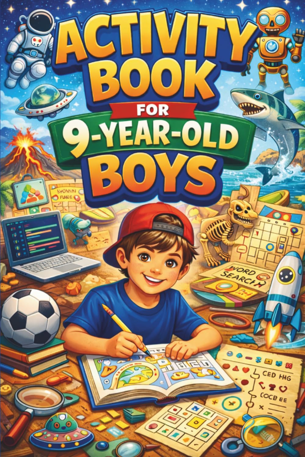 Activity Book for 9-Year-Old Boys: Creative Things to Draw, Puzzle, and Complete – A Fun and Meaningful Gift for Boys Age 9
