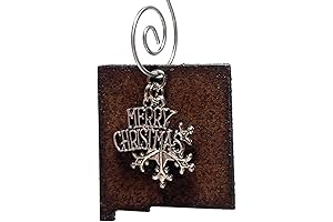 NEW MEXICO Christmas Ornament, 2" Inch Metal Ornament with Merry Christmas & Snowflake Charms
