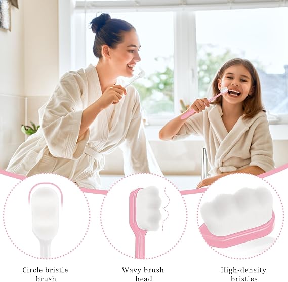 6Pcs Soft Toothbrush for Adults, Selene Nano Toothbrush, Ultra Nanobrush Toothbrushwith 20000 Micro-Nano Bristles, Gentle Manual Nano Brush for Sensitive Teeth & Gums