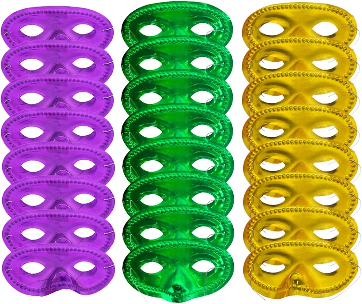 24Pcs Mardi Gras Masks Bulk Mardi Gras Mask Metallic Gold