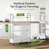 Vista 5 de Kit de Sistema de Cultivo Hidropónico de Jardín Interior Ahopegarden: Kit de Jardín de Hierbas Interior de 60 Cápsulas con Luz de Crecimiento LED