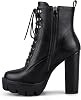 wetkiss Platform Boots for Women, Heeled Combat Chunky Heel Booties...