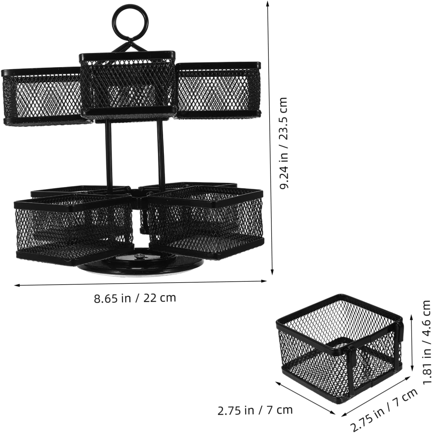 PRETYZOOM Tea Bag Storage Organizer Box Rotating Rack for Tea Bags Sugar Packets Coffee Creamer Elegant Iron Design Space Saving Kitchen Accessory