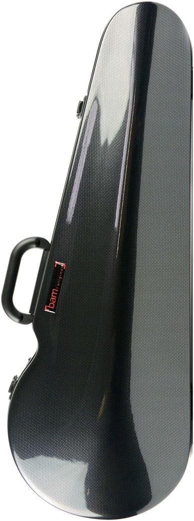 Bam Contoured Hightech Viola Case - up to 16 7/8", Black Interior/Black Carbon Exterior