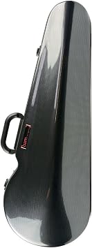 Bam Contoured Hightech Viola Case - up to 16 7/8", Black Interior/Black Carbon Exterior