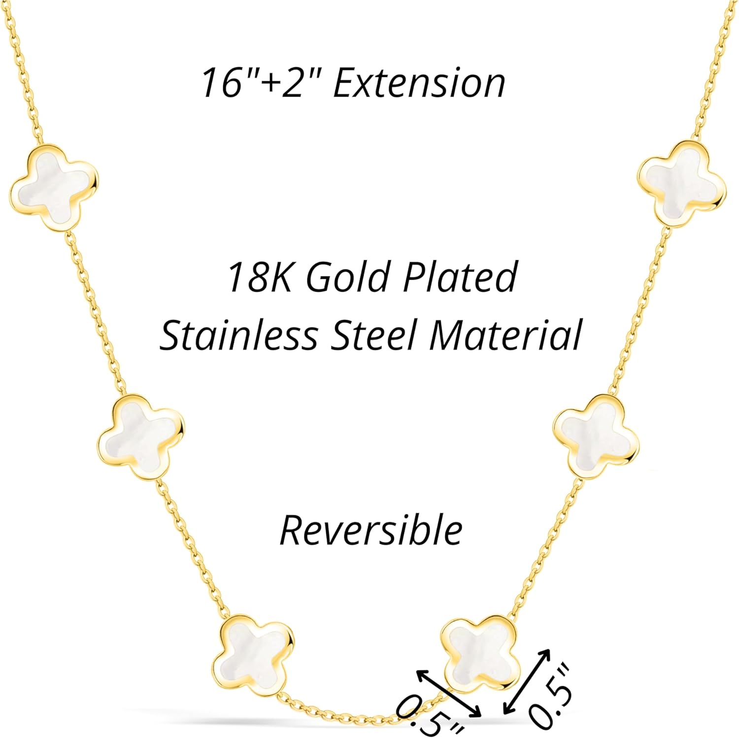 SHINYY Four Leaf Clover Choker Necklace for Women | 18K Gold Plated Lucky 4 Leaf Jewelry | Trendy Gifts for Her - Image 4