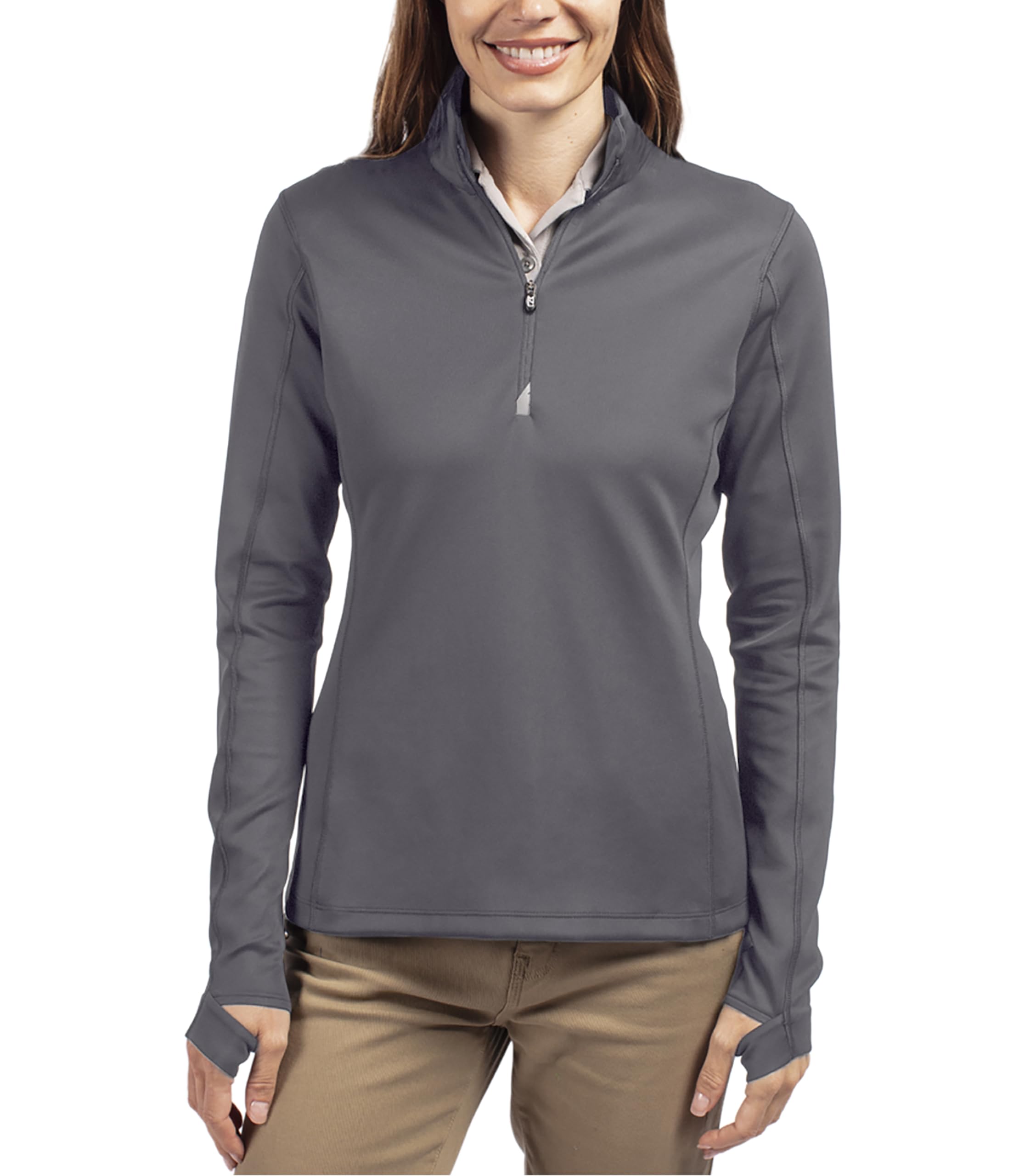 Cutter &amp; Buck womens Moisture Wicking Upf 50+ Stretch Traverse Half Zip PulloverPullover Sweater