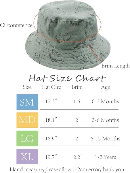 XIAOHAWANG Baby Boy Sun Hat Infant Toddler Dinosaur Bucket Hats Summer Baby Boys Beach Caps - 5