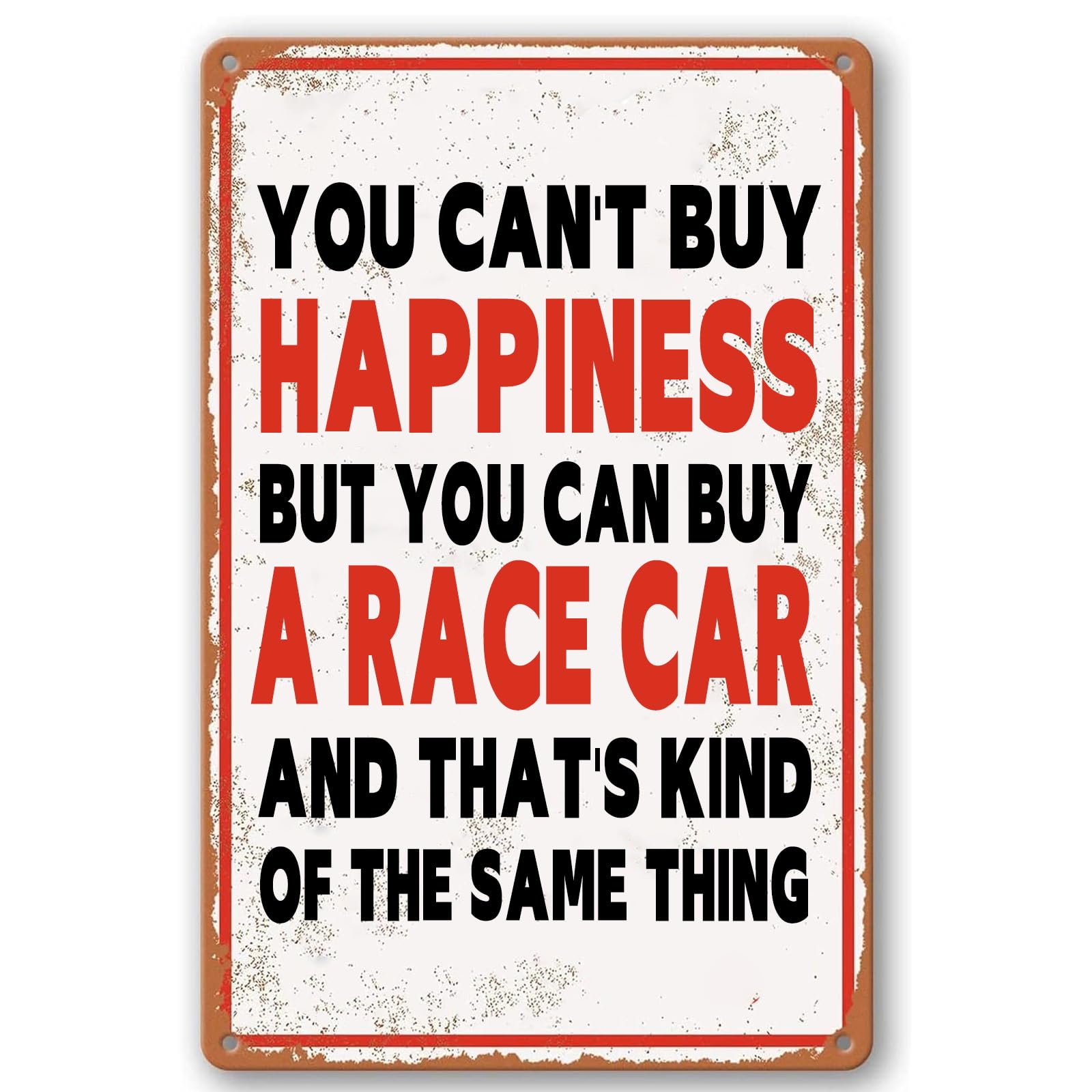 Vintage Garage Decor Sign, Racing Enthusiast Funny Quote Metal Tin Sign, Yard Pub Ornament, 8x12 Inch