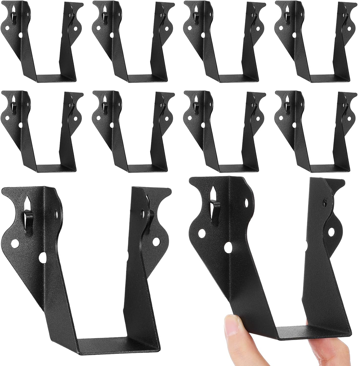 DECHOUS 10 Pack Joist Hangers 2x4: Heavy Duty Face Mount Joist Hangers for Wood, Floor Deck, Ceiling, Roofs - Hurricane Tie Brackets