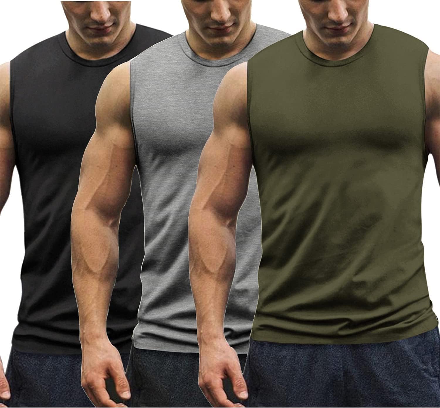 COOFANDY Mens Tank Tops Sleeveless T-Shirt Gym Vest Tops Summer Bodybuilding Athletic Shirts Workout Vests for Men