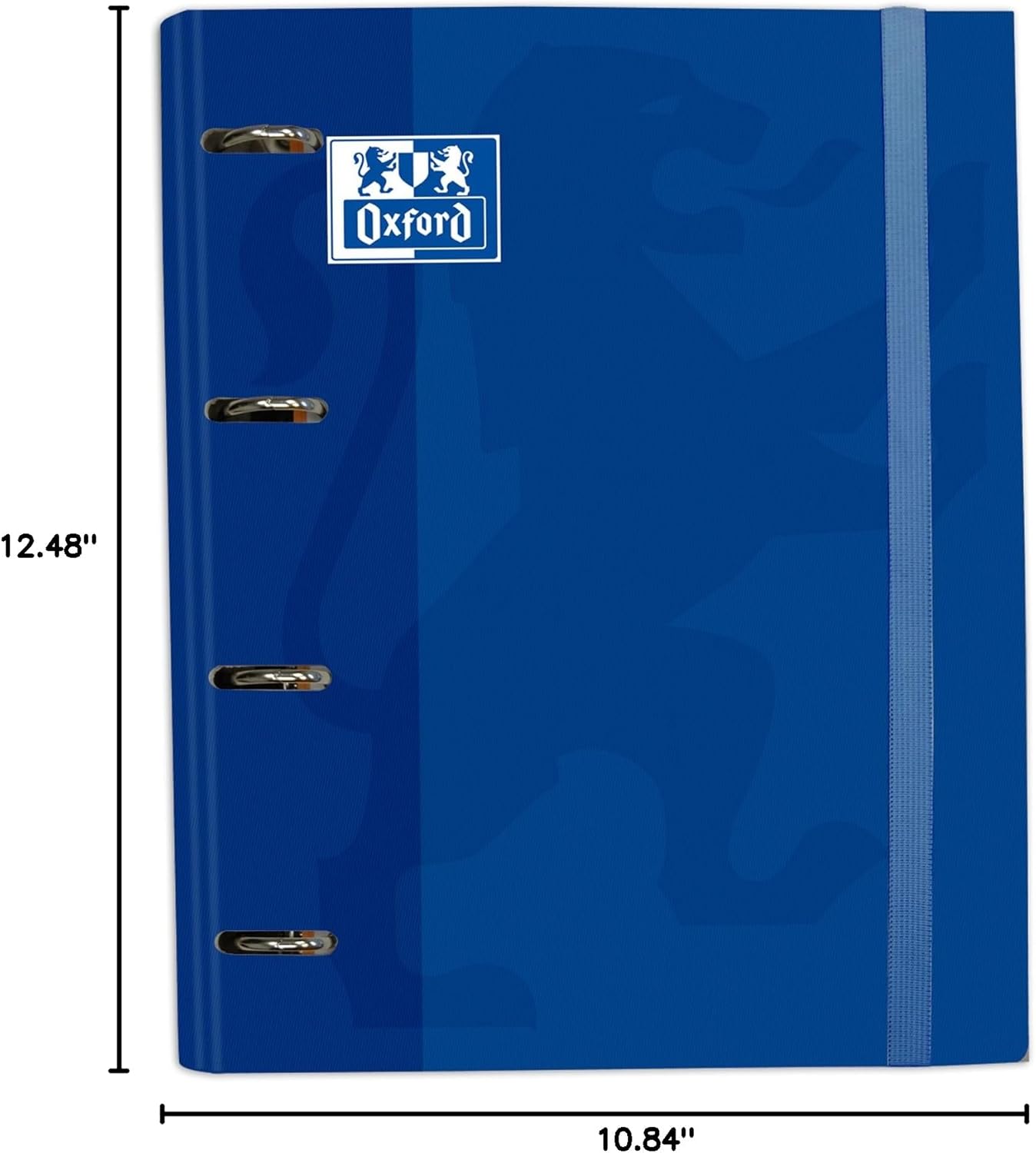 Oxford, 4 Ring Binder A4+ Rubber External Cover Includes Refill 5 x 5 Grid Blue