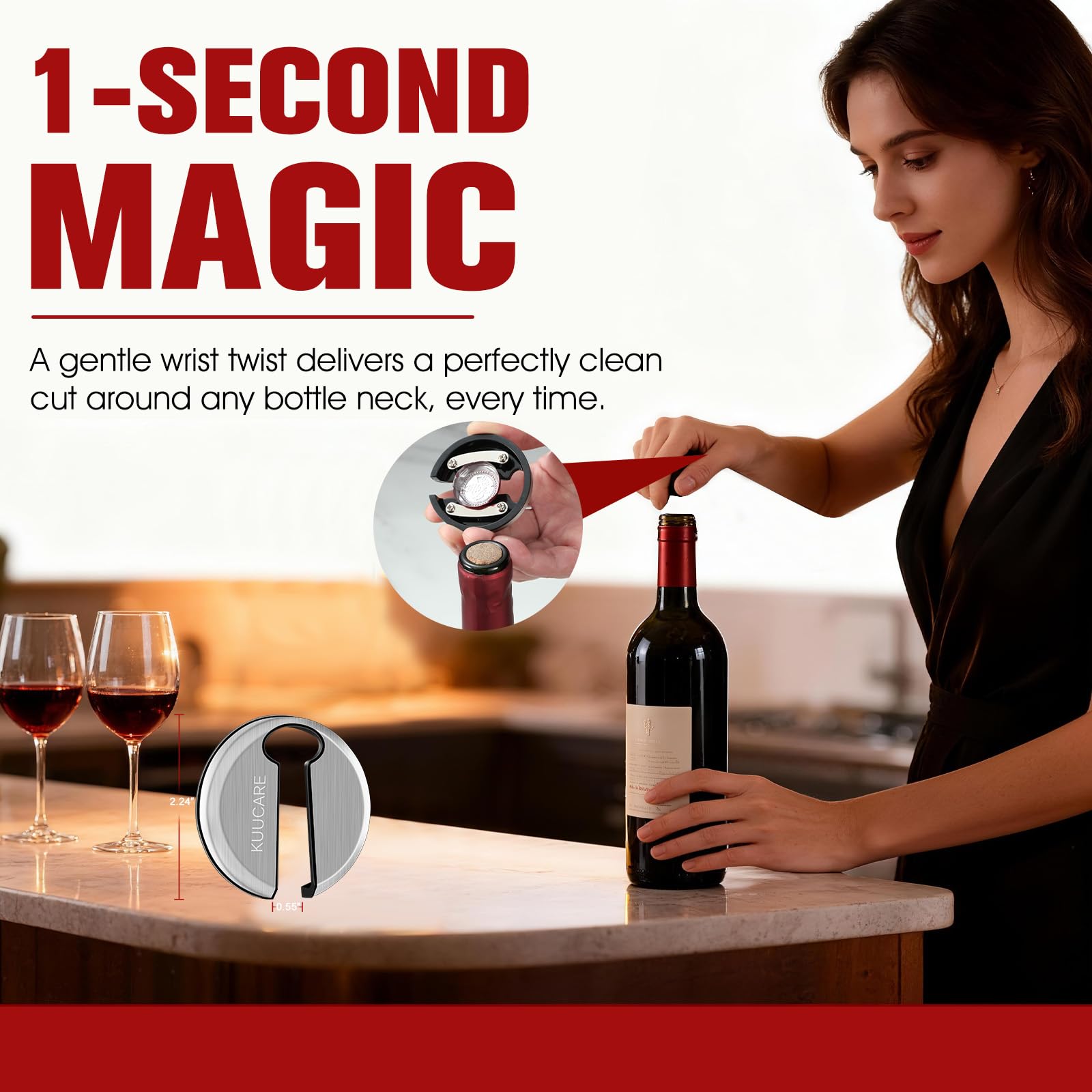 Wine Foil Cutter - Effortless Wine Opening -2