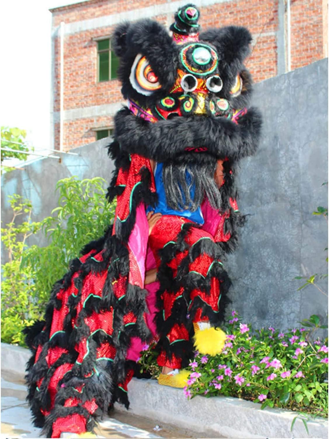 CALMR Chinese Style Lion Dance Wool Lion Dance Traditional Mascot Lion Dance Head Lion Dance Costume Chinese Lion Dance