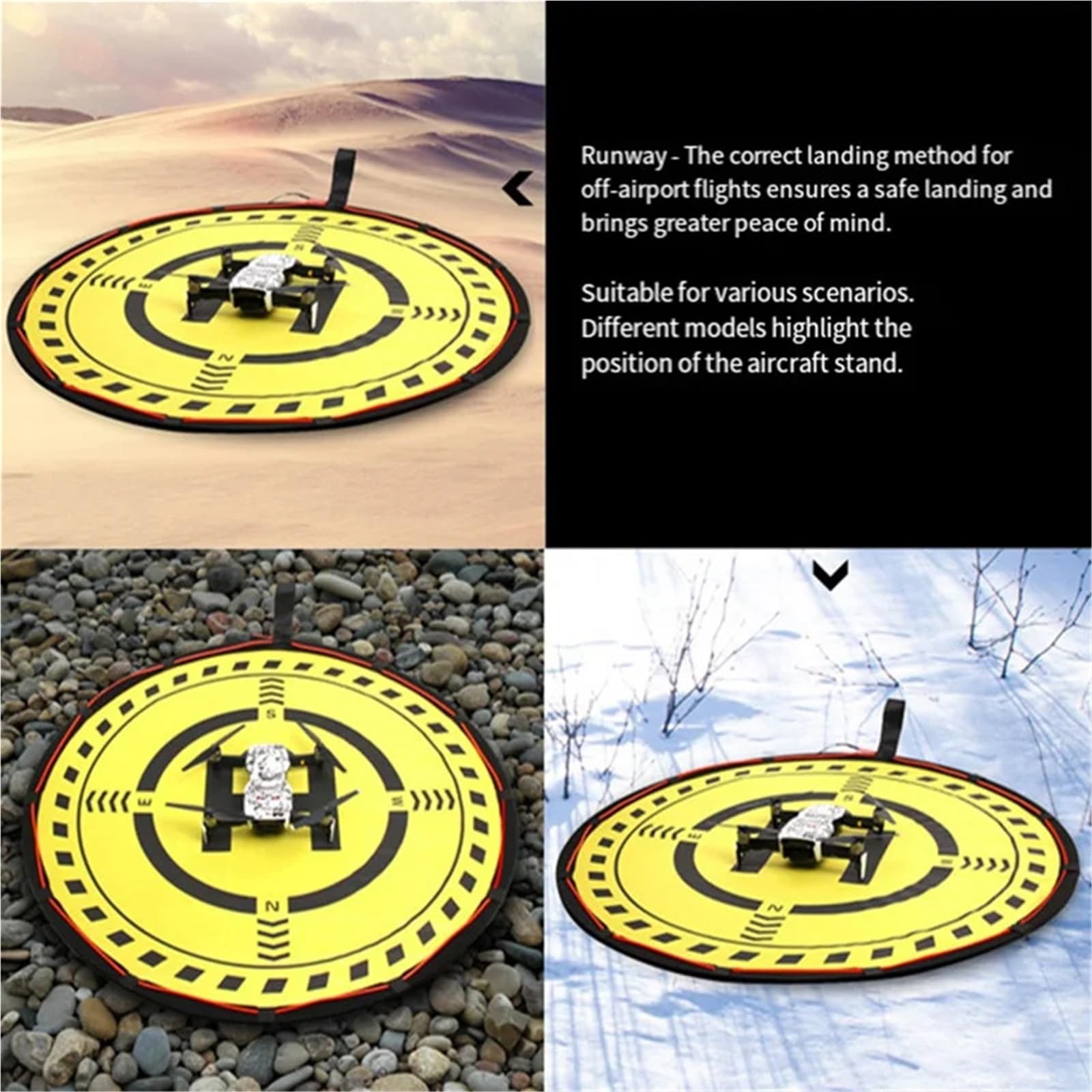 Genérico Plataforma De Aterrizaje para Drones Plataforma de Aterrizaje for Drones 70 cm con luz Nocturna