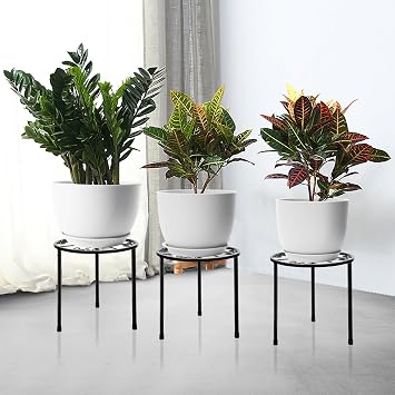 GARDIFE 12/10/9 Inch Plastic Plant Pots for Indoor Plants, White