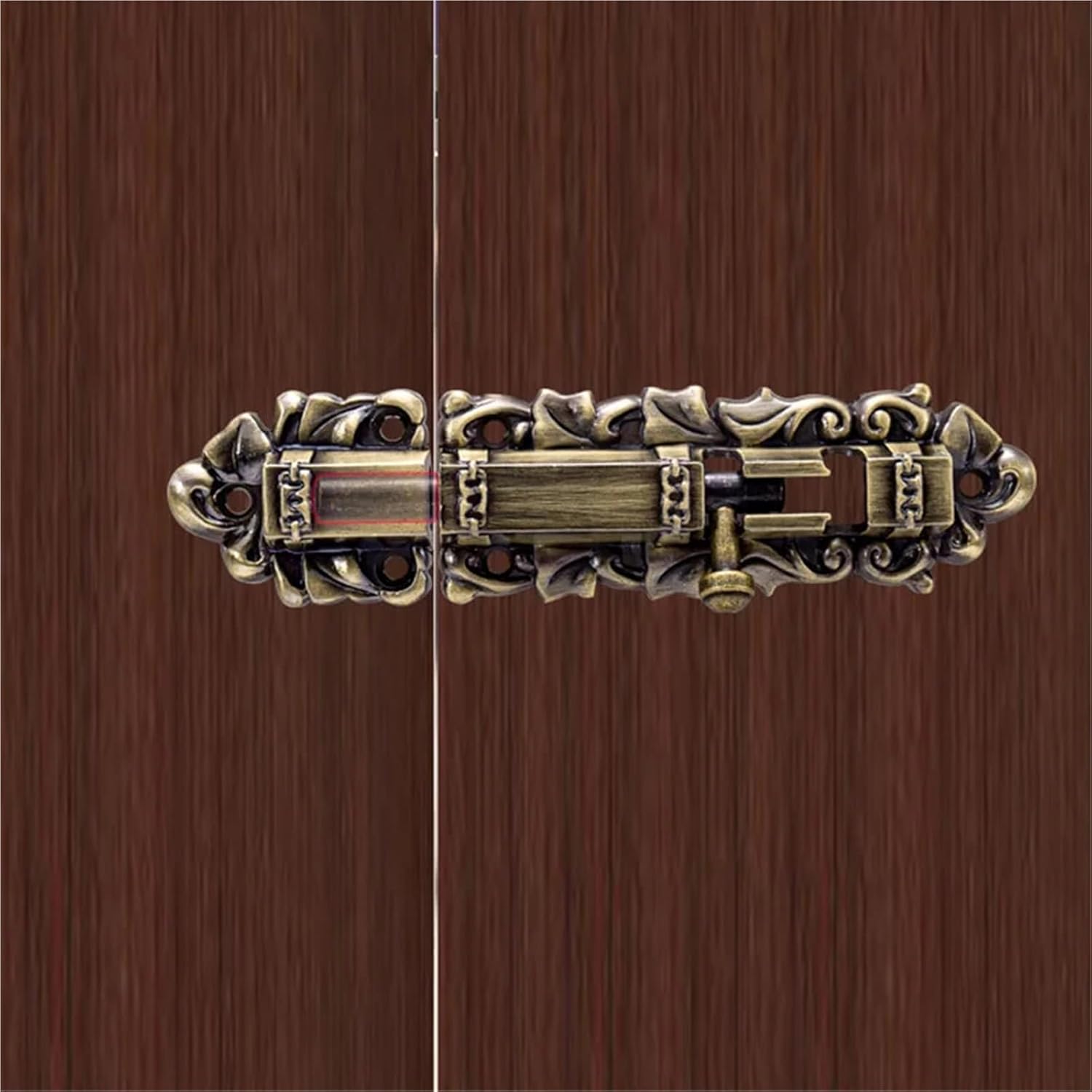 Door Gate Latch Antique Copper Bolt Classical Wooden Metal Window Doors Portas Pin 151-250mm 1Pcs(Red Bronze,Large)