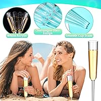 Vista 3 de 12 copas flotantes de champán de 6 onzas para piscina, copas de vino flotantes de acrílico, copas de cóctel con tallo largo para verano, playa