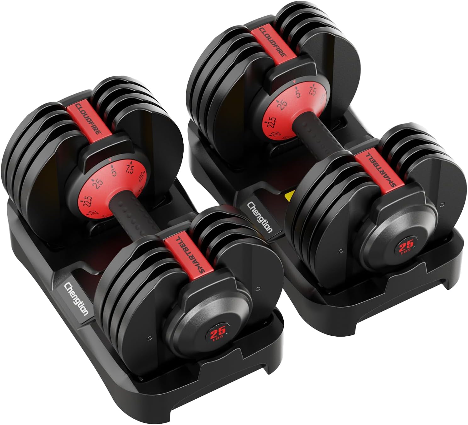 Upgraded Adjustable Dumbbells Set 52.5 lbs/25 lbs, 15/9 Weights Dumbbell Set, Quick Adjustable Dumbbells For Men Women Home Gym with Anti-Slip Handle, Safe and No Falling 25 LB SET
