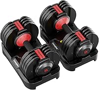 Cloudfire Adjustable Dumbbell Set of 2 (5-25 lbs Each, 52.5 lbs Total) - Quick 1-Second Change, Anti-Slip Grip, Safe Home Gym