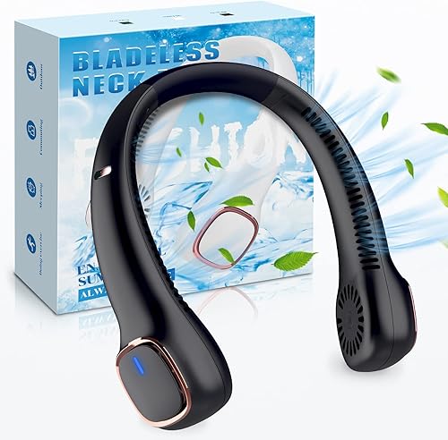 Miniatura 1 de Ventilador de cuello portátil, ventiladores de cuello de 4000 mAh portátiles recargables, ventilador de refrigeración con pilas, ventilador personal