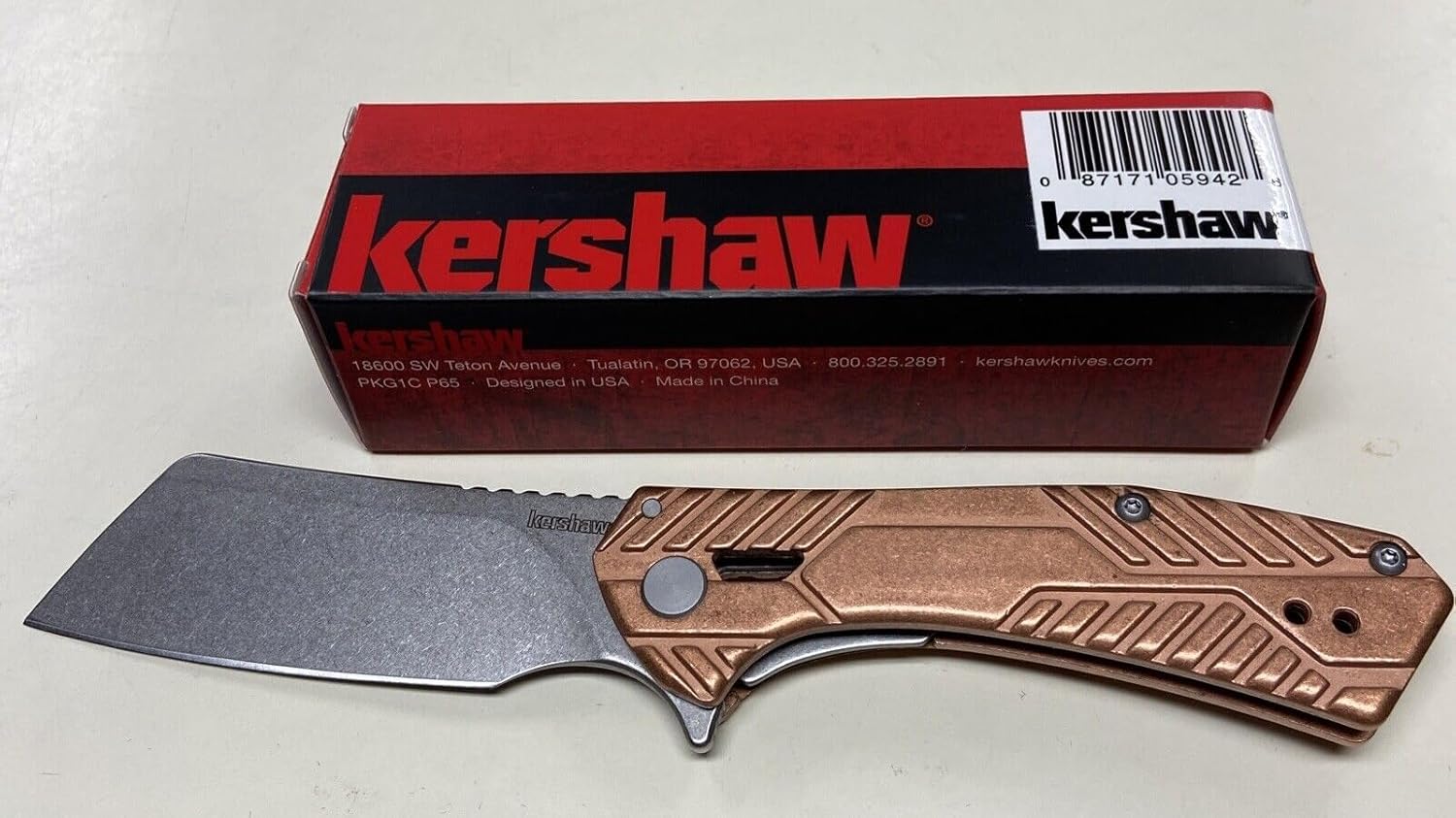 Kershaw Static Knife Folding 2.9 Inch Copper Handle 3445CU
