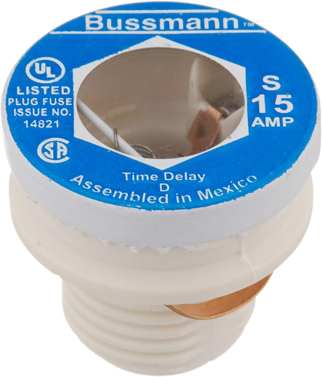 Bussmann S-15 15 Amp Type S Time-Delay Dual-Element Plug Fuse Rejection Base, Pack of 4, No Color