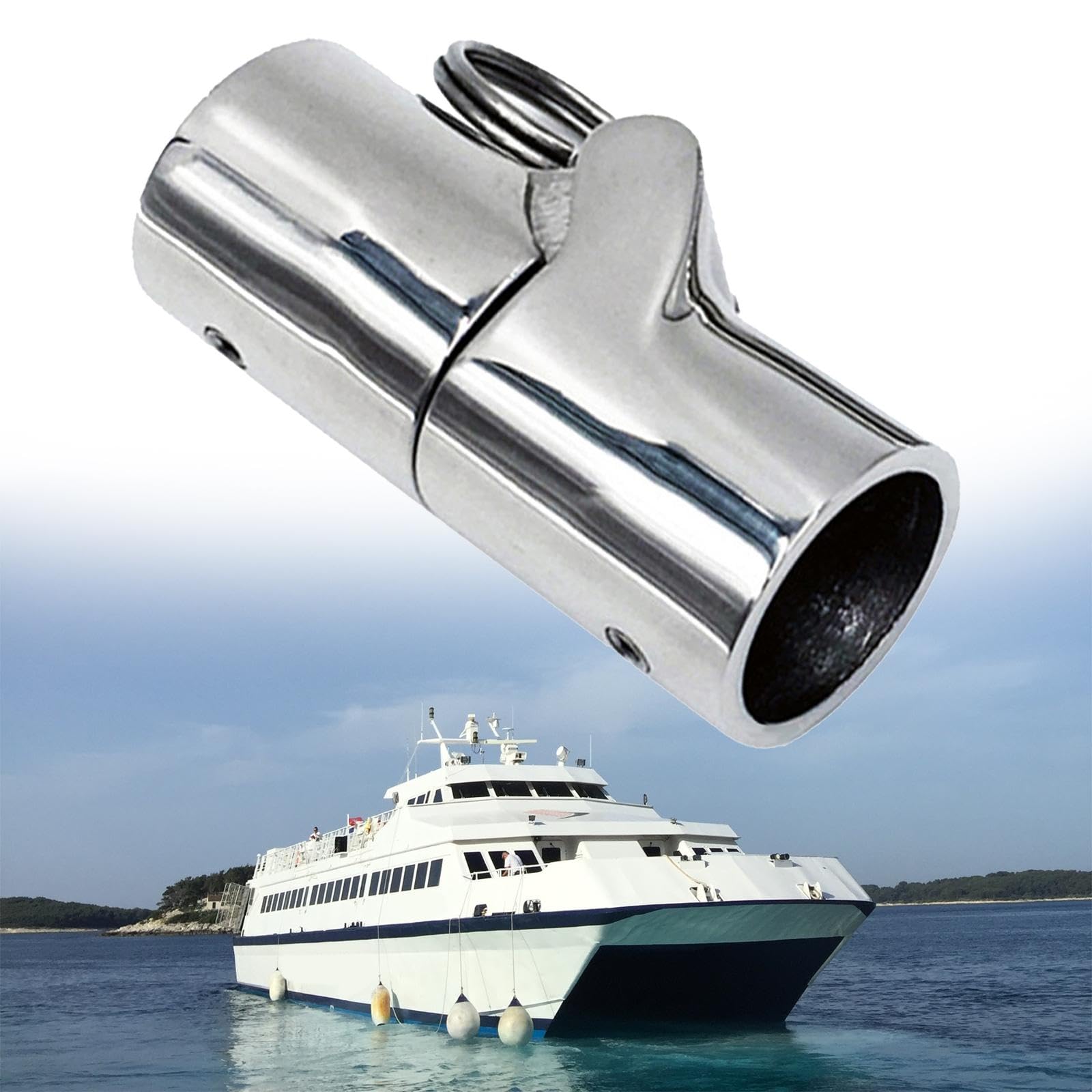 Raccordi di Collegamento per Ringhiere di Barche in Acciaio Inox, Giunti Girevoli Pieghevoli, Connettori per Tubi, Cerniere per Tubi, Tendalini Bimini, 32MM