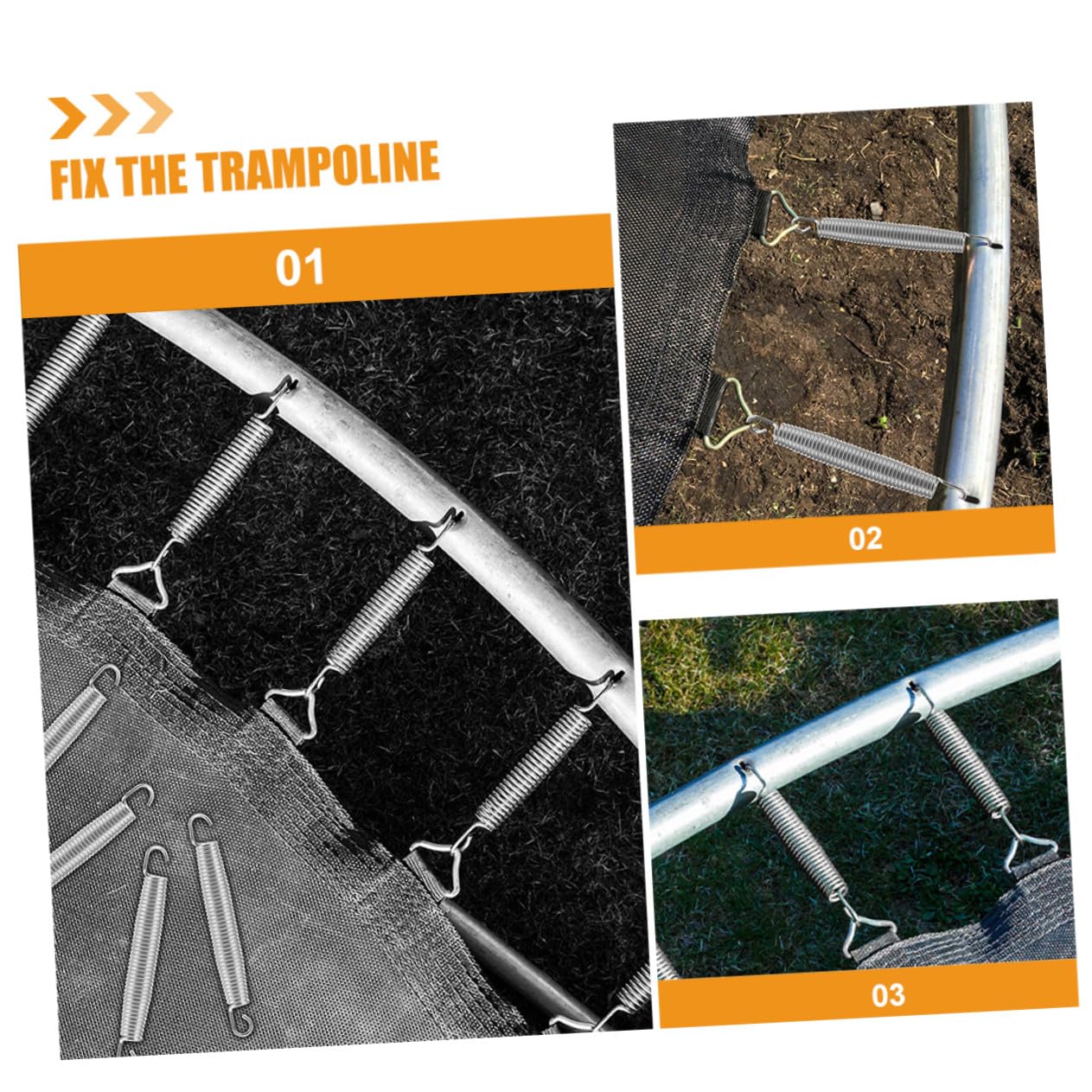 Ersatzfedern für Trampoline mit Schlepphaken Praktische Zugfedern als Trampolinzubehör Langlebig und Verschleißfest