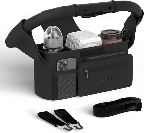 Mompush Universal Stroller Organizer with Insulated Cup H...