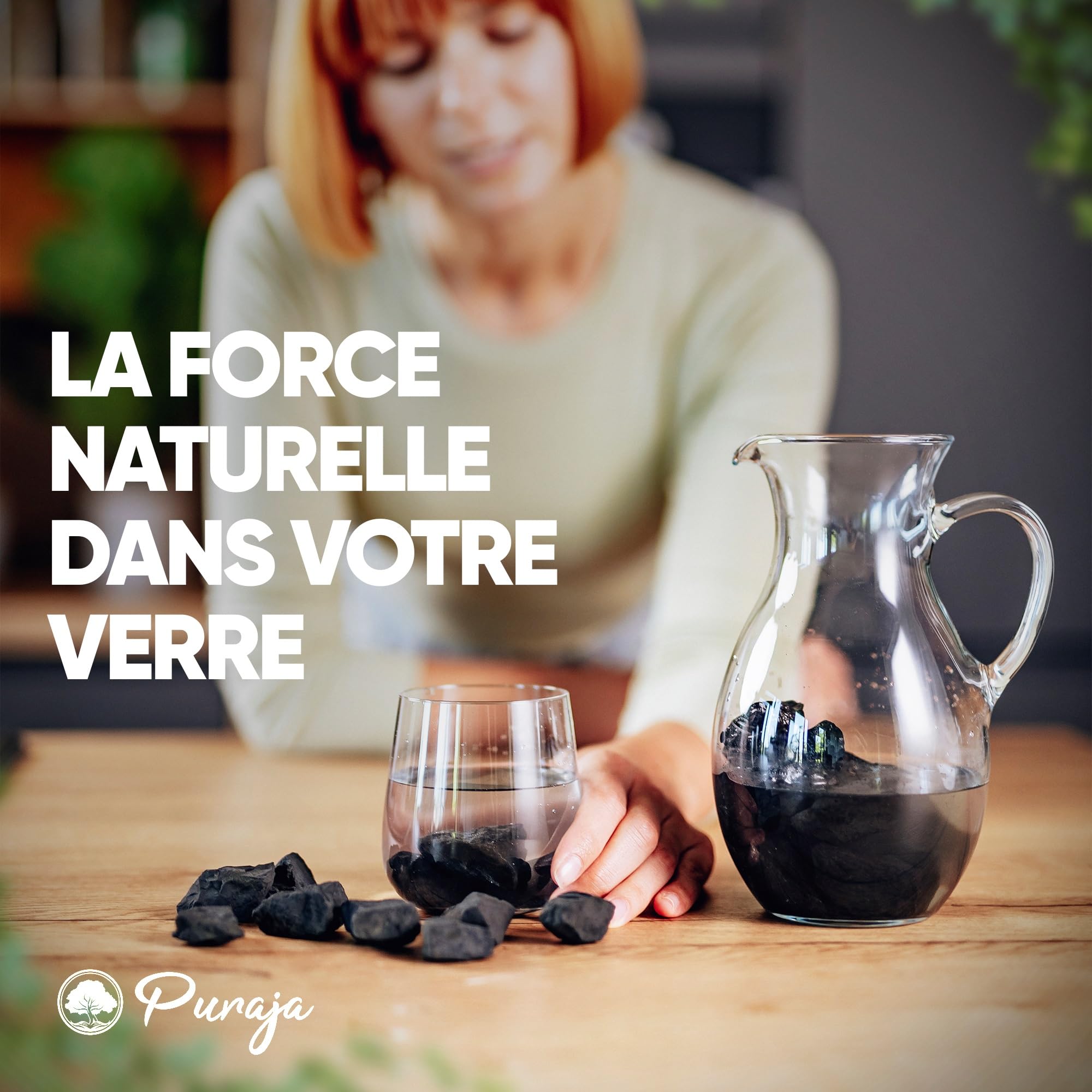 PURAJA Set de Pierres Précieuses: Shungite | Naturelles de Première Qualité | Pour Utilisation Polyvalente à Eau, Guérison et Chakra