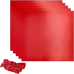 5-Piece Reusable Reversible Furoshiki Cloth Gift Wrap Set, Red