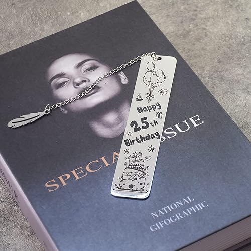 Miniatura 8 de Marcapáginas de acero inoxidable para amantes de los libros para niños, niñas, mujeres, hombres, marcadores de libros de feliz cumpleaños 16