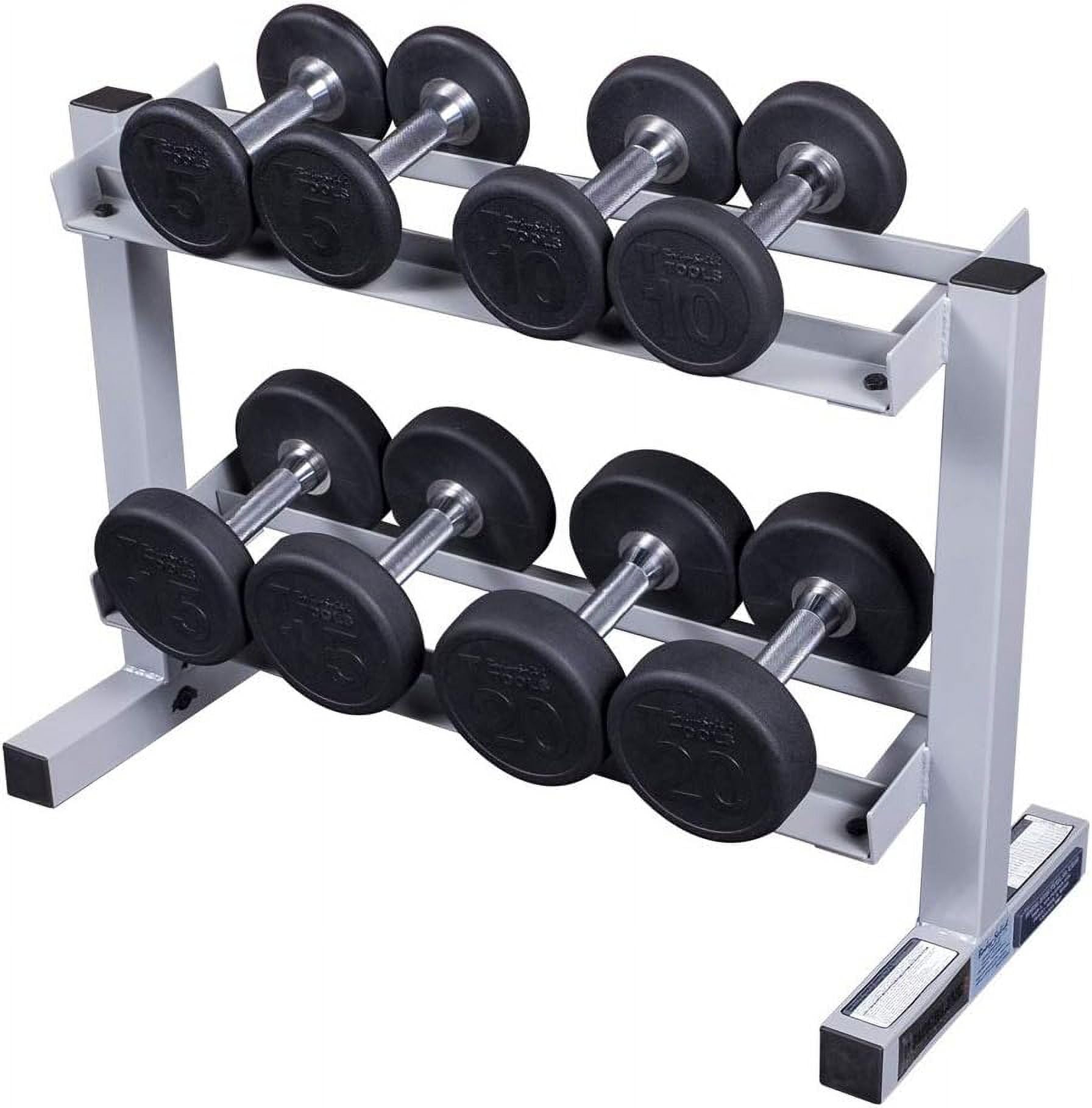 IBS FITNESS Two-Tier Dumbbell Rack, SILVER for Weight Storage Stand for Home/Commercial Gym, CRC Steel Tube, Made in India, Free Installation Assistance. DUMBELL ARE NOT INCLUDED. 2