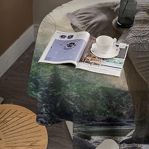 Miniatura 4 de Mantel redondo de elefante con temática de animales silvestres y elefantes, bosque tropical, para interiores y exteriores, para cenas, fiestas en