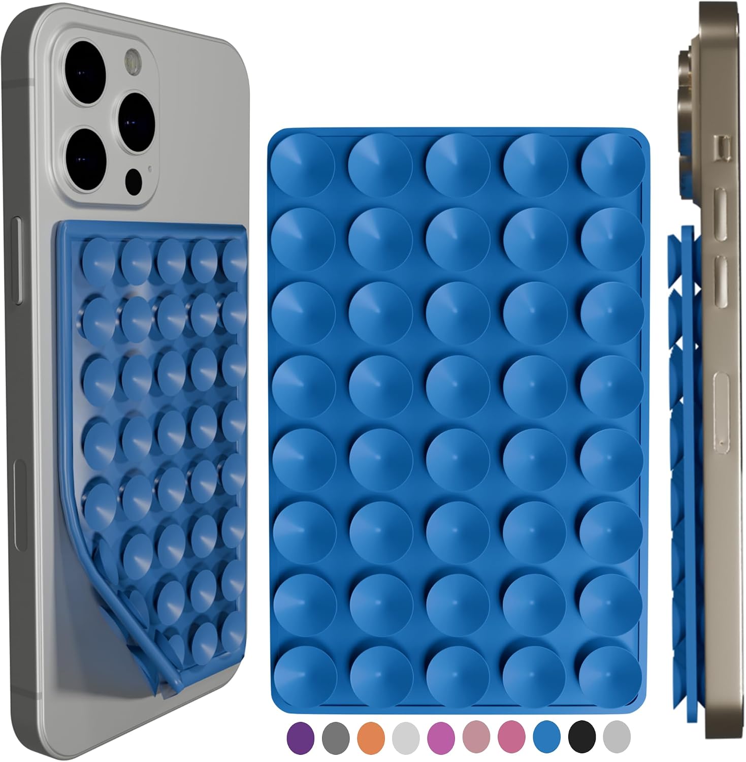 Silicone Double-Sided Suction Cup Phone Case, Sky Blue