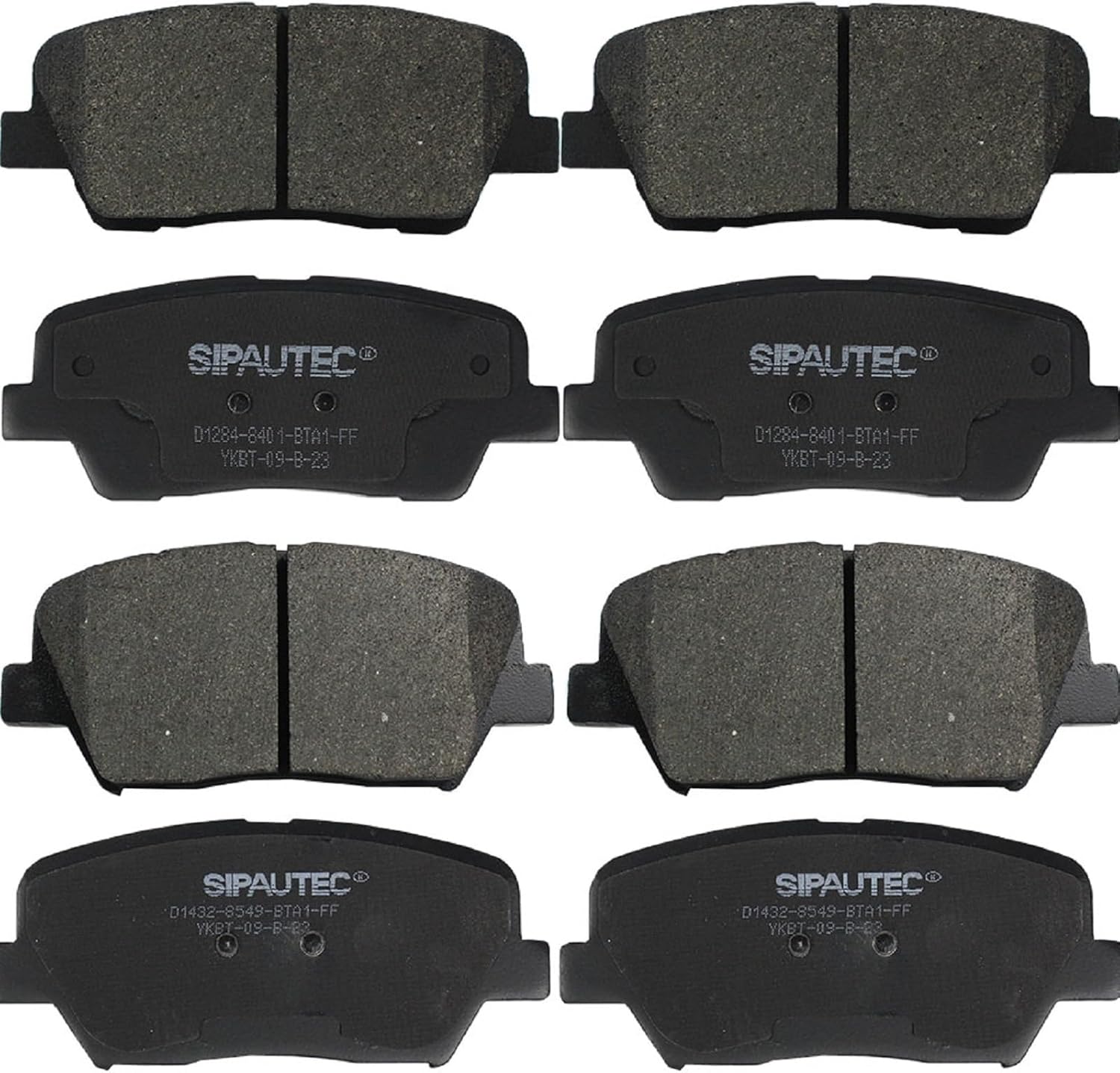 SIPAUTEC-Front + Rear Ceramic Brake Pads Replacement For 2010-2012 Hyundai Santa Fe,For 2011-2020 Kia Sorento D1432+D1284,For 2013-2018 Hyundai Santa Fe Sport