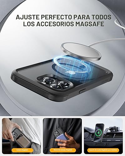 Miniatura 5 de Miracase Funda magnética para iPhone 15 Pro Max de 6.7 pulgadas [compatible con Magsafe], funda de cuerpo completo a prueba de caídas para iPhone 15