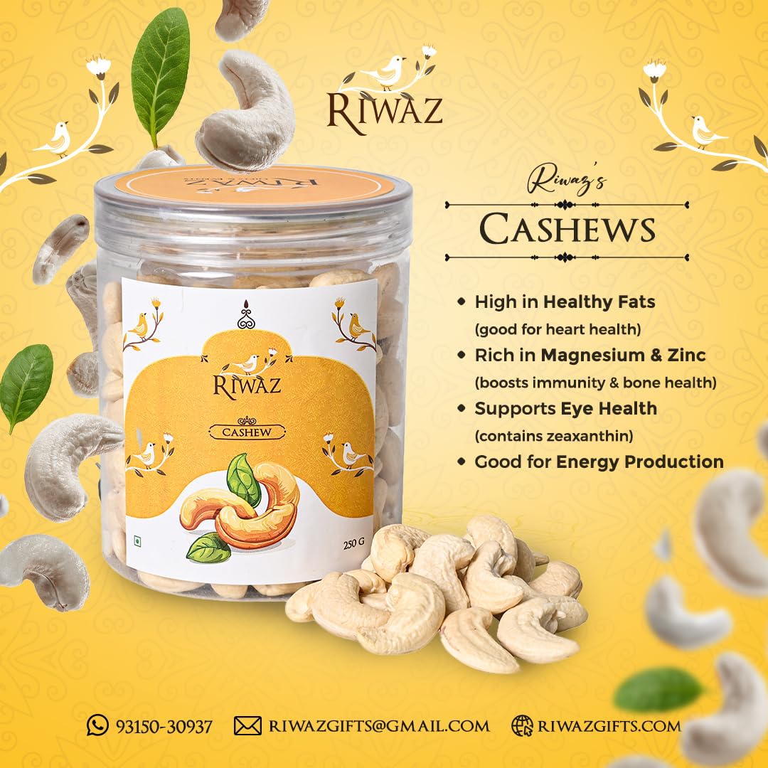 Riwaz Premium Dry Fruits Combo Pack | 500 Grams, Includes Cashews (250g) and Mixed Seeds (250g) | Packed for Versatile Use in Salads, Smoothies, Snacking, and Baking, Freshly Packed for Quality 1