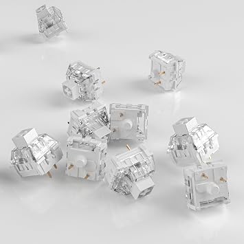 Zjmehty Kailh Box White Switch for Mechanical Keyboard 3 Pin 45gf Clicky/Factory Lubricant/Dust & Waterproof Switch Kyle Box White, 108pcs..